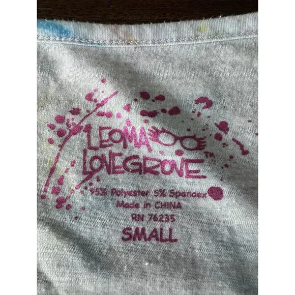 Leoma Lovegrove Shirt Womens Small Multicolor Beach Cottage Art 3/4 Sleeve - Picture 3 of 7